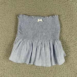 Urban Outfitters Urban‎ Renewal Remade Smocked Seersucker Tube Top XS Blue